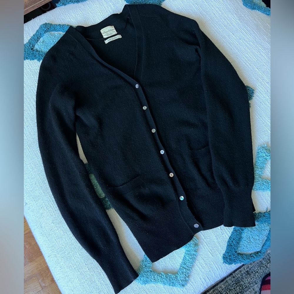 Zara 100% cashmere black cardigan sweater